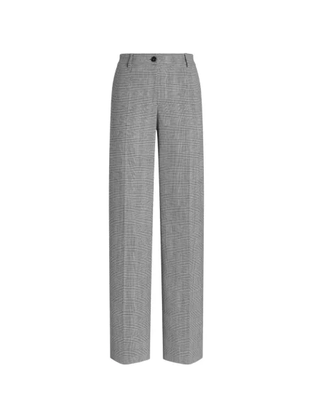Pantaloni Dolce & Gabbana de lână în carouri gri