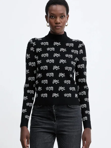 MICHAEL Michael Kors pulover light cu turtleneck negru