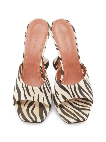 Sandale Amina Muaddi cu imagine cu model zebră