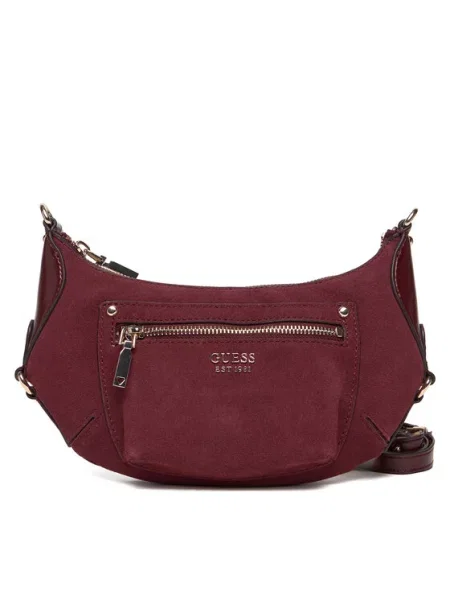 Guess Ročna torba Marsha Mini Bordo rdeča