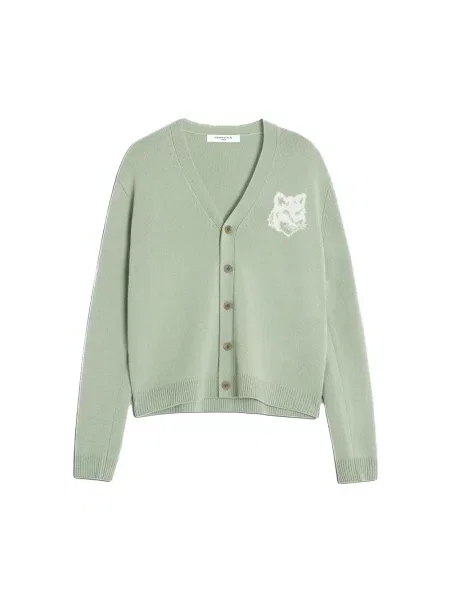 Kardigan Maison Kitsune wełniany zielony