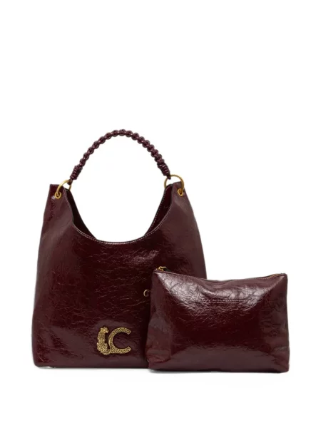 Τσάντα shopper Lola_casademunt με λεοπαρ μοτιβο πλεγμένο με αυτόγραφο κόκκινο