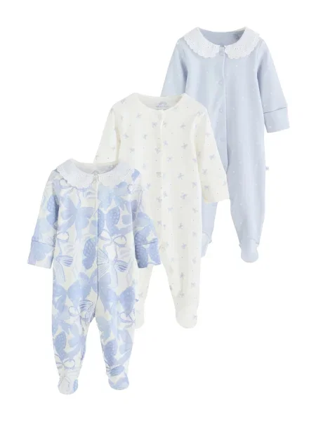 Next Pijamale albastru pastel alb