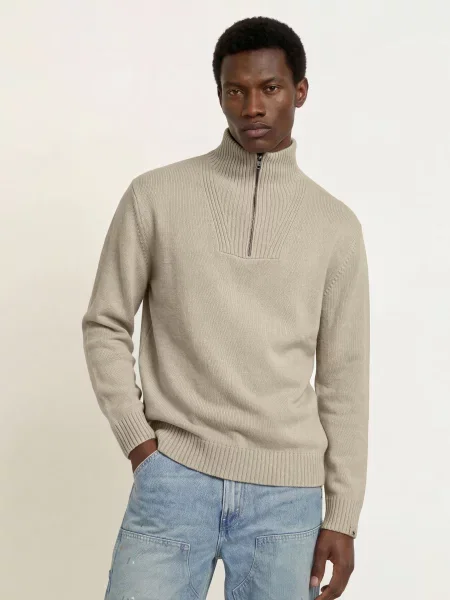 Scotch & Soda Svetr Troyer S Rolákem Z Merino Vlny béžová