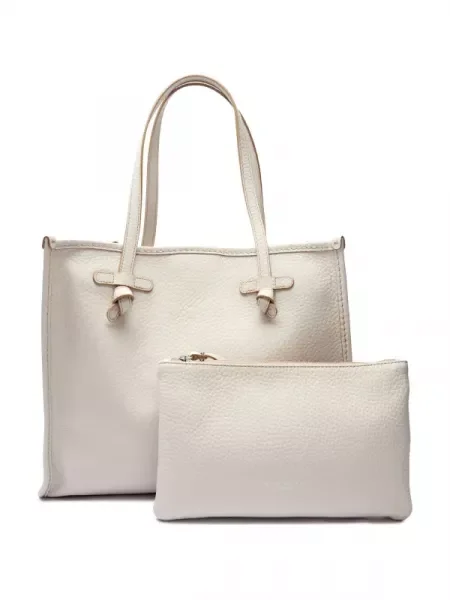 GIANNI CHIARINI De piele geantă shopper + borsetă Marcella bej