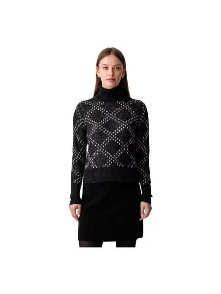 Sweter z golfem Joop! wełniany czarny