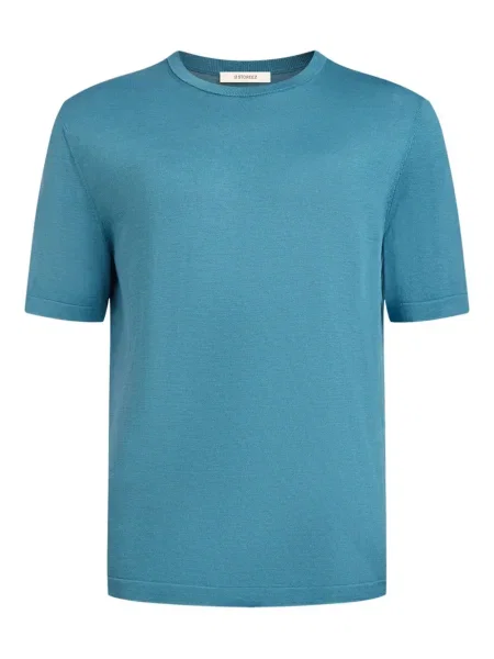 Tricou 12 Storeez de mătase albastru