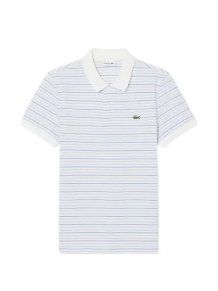 Tricou polo Lacoste cu dungi alb