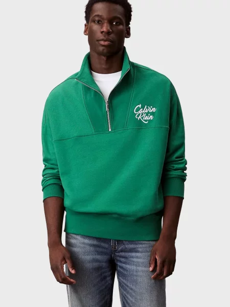 Флисовая спортивная кофта Calvin Klein Jeans зеленая