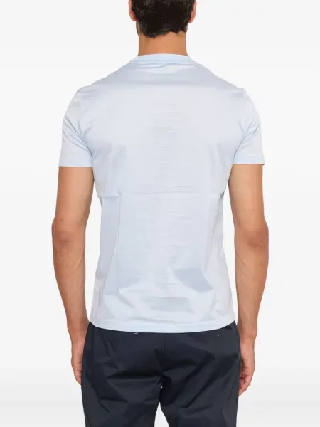Tricou Low Brand cu decolteu rotund scurt albastru