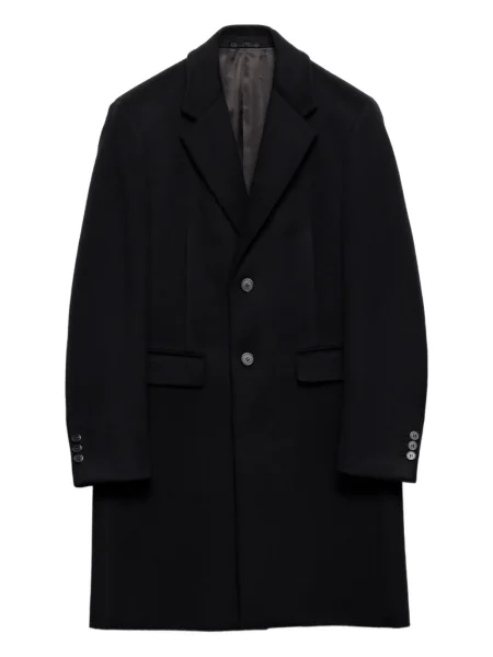 Palton Prada de lână cu rever negru