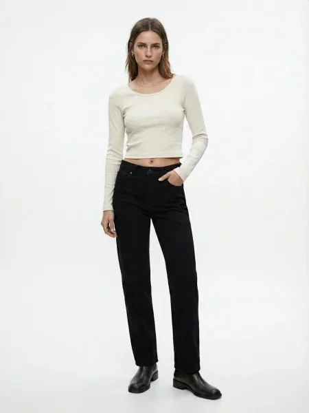 Прямі джинси LTB Jeans бавовна/еластан чорний