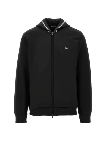 Bluza z kapturem Emporio Armani z nadrukiem czarna