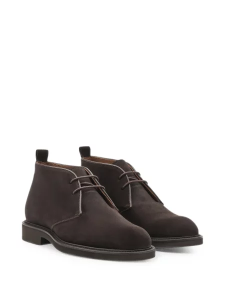 Botine Lottusse cu șireturi din dantelă maro