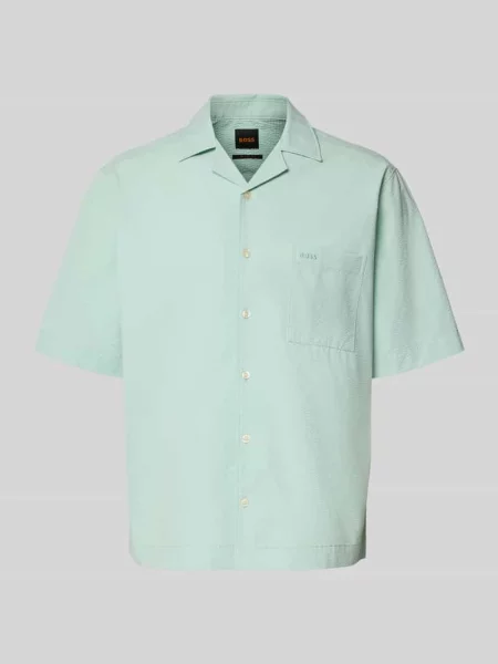Koszula casualowa o kroju relaxed fit z wykończeniem seersucker model LAPISY_M' Boss Orange