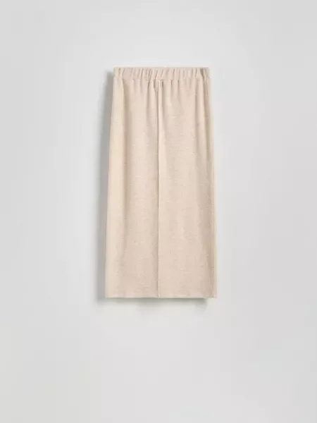 Reserved Fustă maxi din jerseu bej