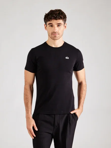 La Martina Tricou negru alb