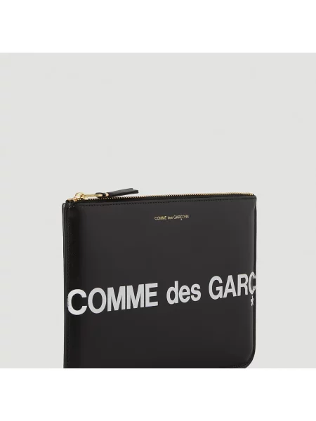 Portfel Comme Des Garcons skórzany z logo czarny