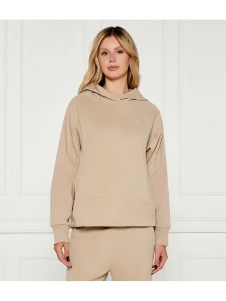 BOSS bluză cu glugă uni bej