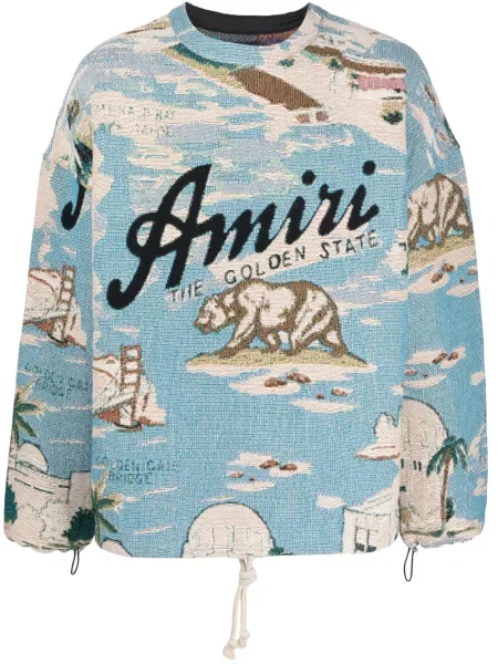 Pulover Amiri cu imagine cu cordon