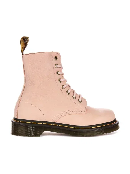 Botki Dr. Martens skórzane różowe