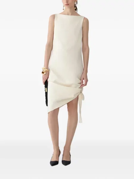 Scurt rochie Carolina Herrera asimetrică alb