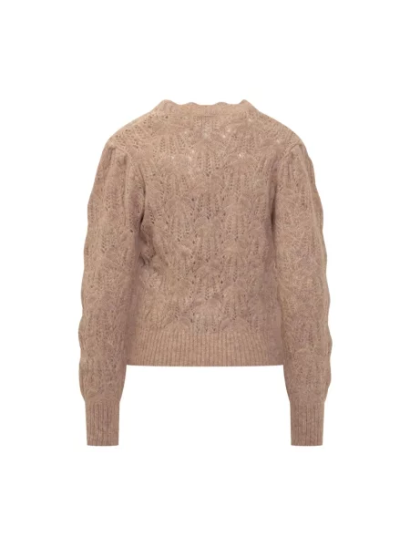 Sweter Marant Etoile z rękawami balonowymi beżowy