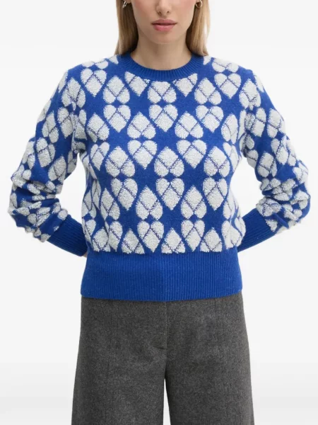 Pulover Benetton cu model argyle albastru