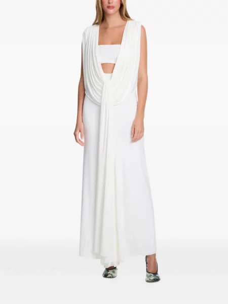 Rochie maxi Axel 113 drapată alb