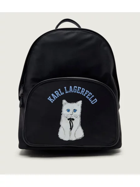 Karl Lagerfeld Rucsac Ikon Choupette albastru deschis alb negru