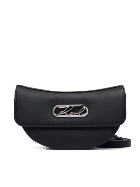 Karl Lagerfeld crossbody kabelka dámska kožená K/SIGNATURE čierna