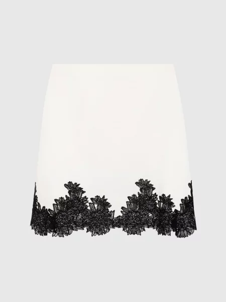 Спідниця міні з контрастним мереживом Ermanno Scervino біла