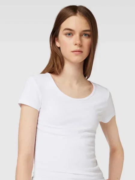 T-shirt z okrągłym dekoltem model LIVE LOVE’ Only biała