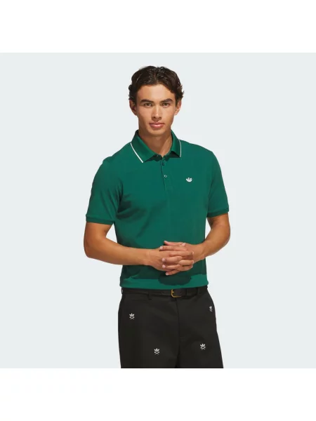 Adidas Originals Koszulka Polo Piqué Original Twistknit Trefoil gruen zielona