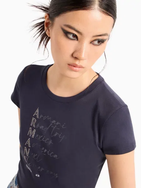Armani Exchange Футболка Темно-синій синя