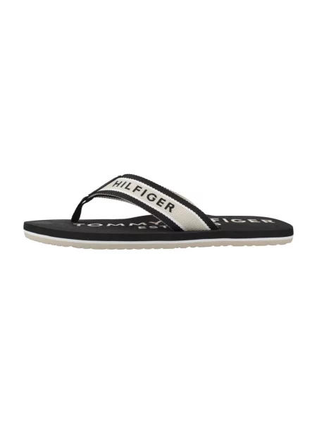 TOMMY HILFIGER Flip-flops / alb negru
