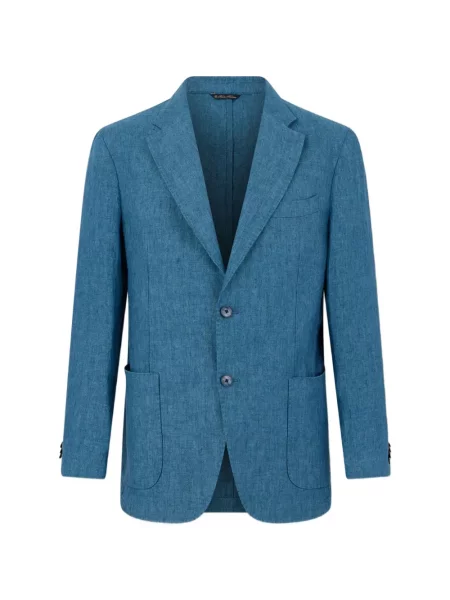 Sacou Brooks Brothers cu model herringbone albastru
