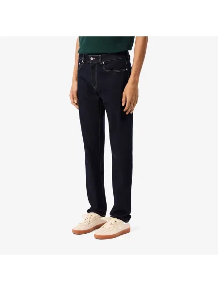 Lacoste Jeansy Slim Fit Ciemnoniebieskie niebieski