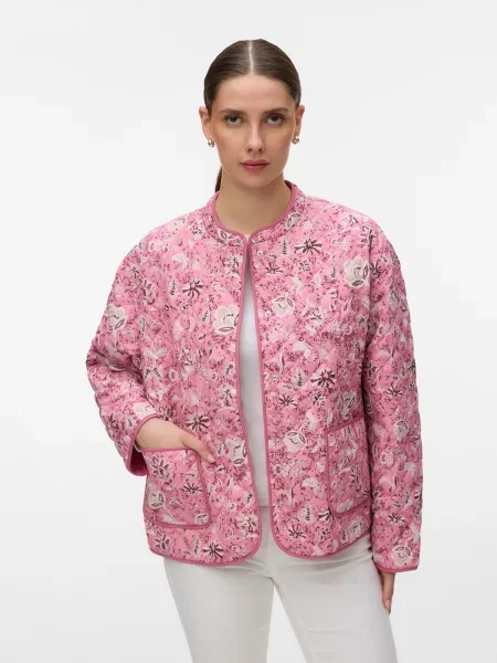 VERO MODA Prechodná bunda VMJANE ružová / ružová / vínovo červená biela