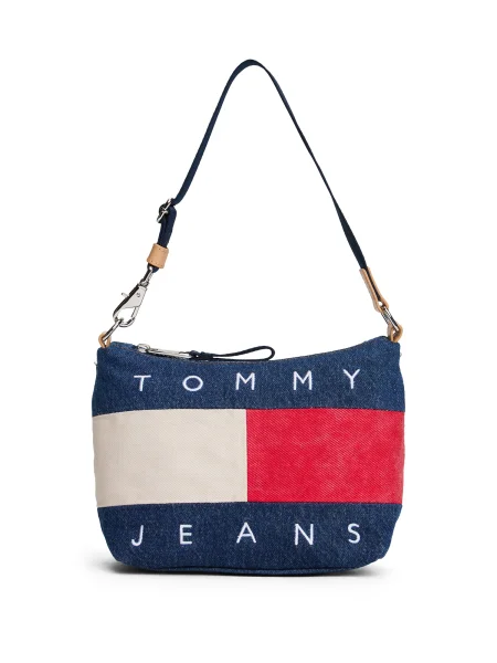 Tommy Jeans Ročna torba Tjw Archive Denim Shoulder Bag Modra bela