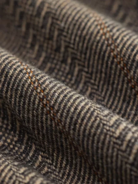 Pantaloni Ralph Lauren Rrl cu model herringbone maro