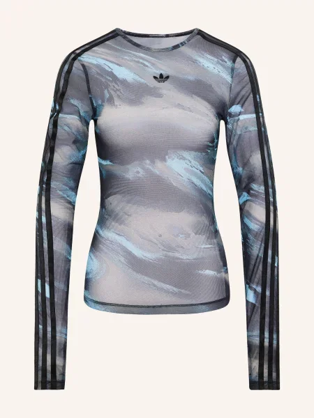 Adidas Originals Tričko S Dlouhým Rukávem Graphic Ze Síťoviny tmavě modrá / černošedá černá