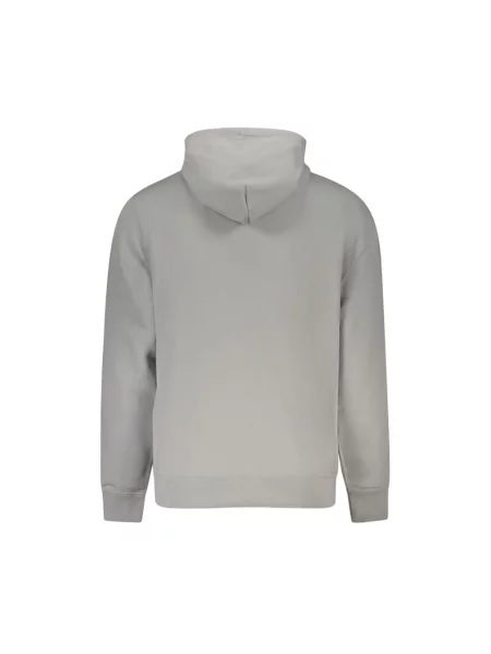 Bluza z kapturem Calvin Klein frotte szara