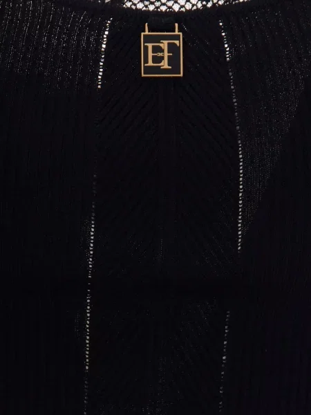 Top Elisabetta Franchi din dantelă negru