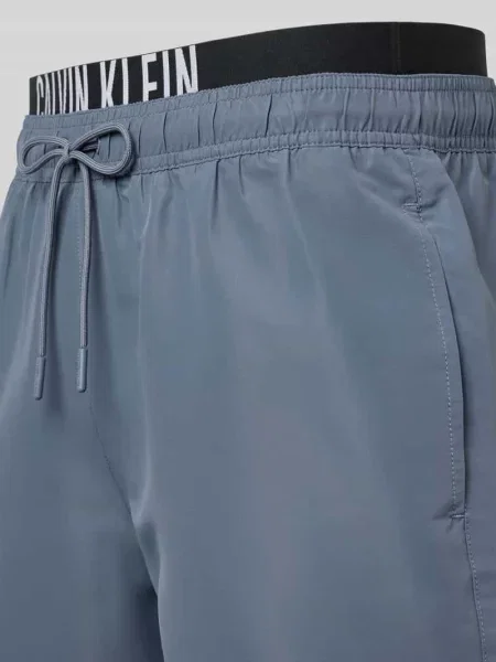 Szorty kąpielowe Calvin Klein Intense Power Medium Double WB grisaille niebieskie