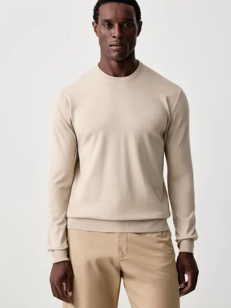 United Colors of Benetton pulover pentru bărbați cu vâscoză bej
