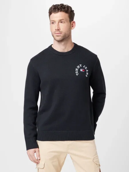 Tommy Jeans Sveter Arched Graphic čierna