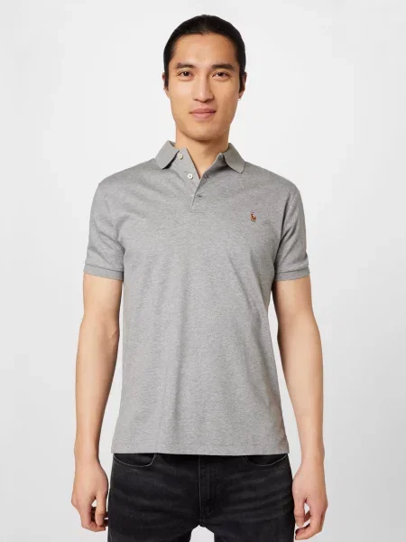 Polo Ralph Lauren Majica rjava / pegasto / lila / bela siva