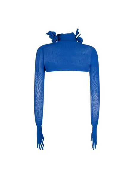 Lniany sweter z golfem Off-white biały