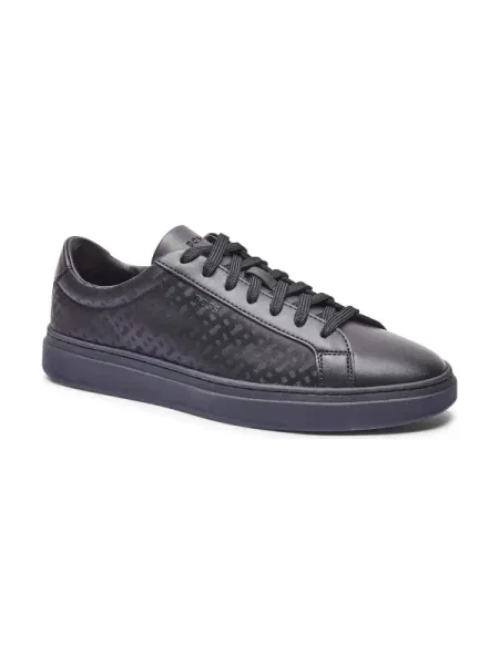 BOSS BLACK Sneakers Kieran_Tenn_nymn cu adaos de piele negru